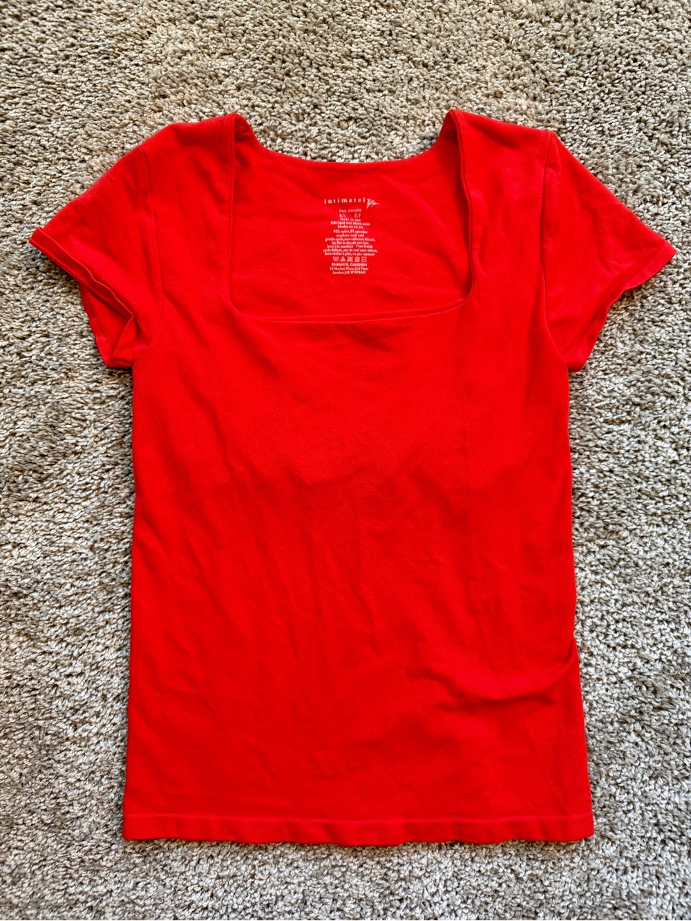 Free People Intimately Sunfade Clean Lines Baby T-Shirt Salsa Size XS/S